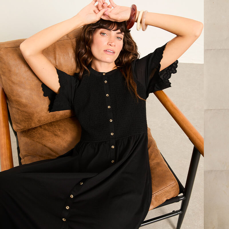 black dress and pink blazer Savannah Square Neck Mini Dress- FINAL SALE – Reign Boutique main image 1