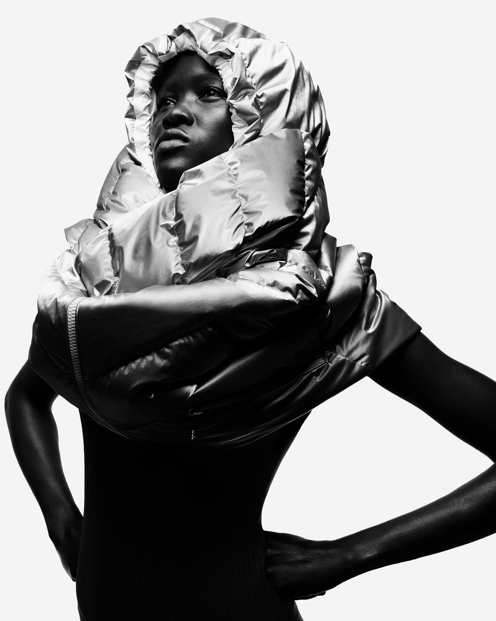 Moncler Summer 2023 collection highlighting garments’ shapes, textures and fashion styling by Imruh Asha