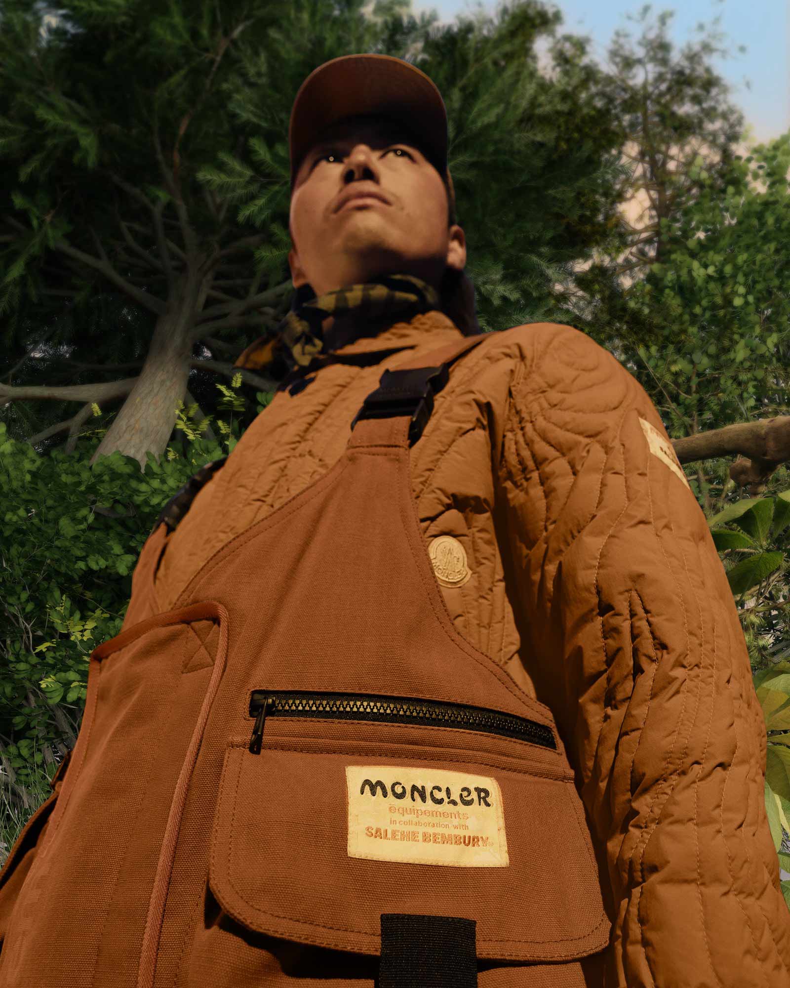Moncler x Salehe Bembury outdoor clothing with technical design and natural colors