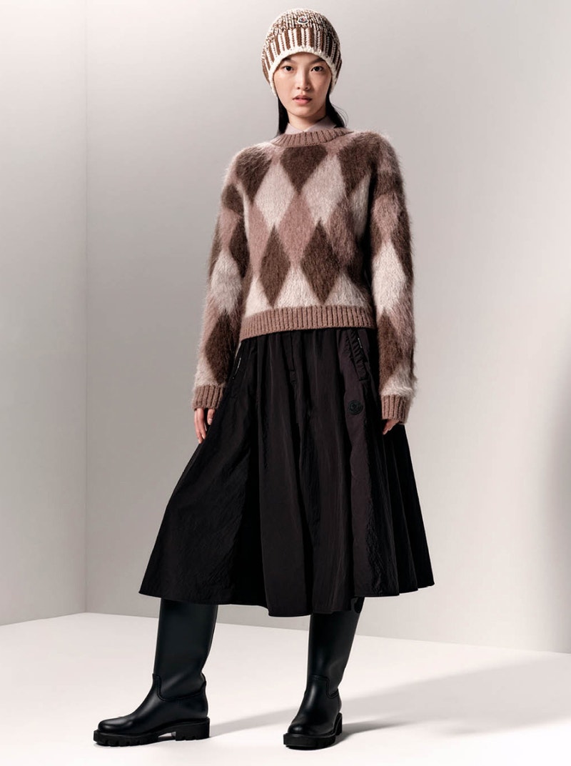 Moncler women's down jackets with duchesse, shearling and wool knits