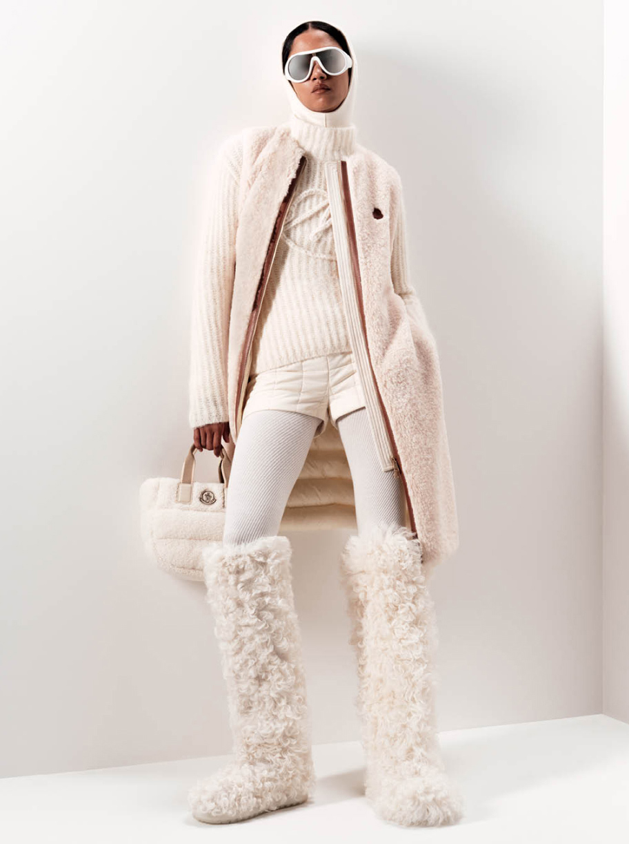 Moncler women's down jackets with duchesse, shearling and wool knits