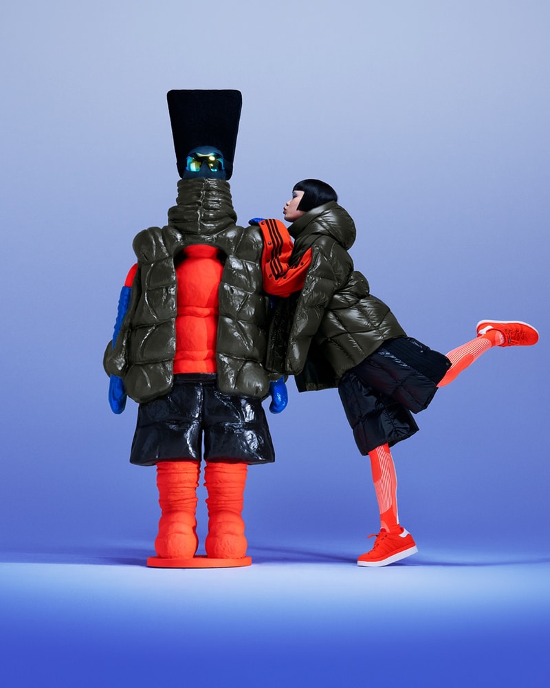 Mixed-media explorer sculptures and styled looks from Moncler x Adidas Originals campaign photographed by Hanna Moon