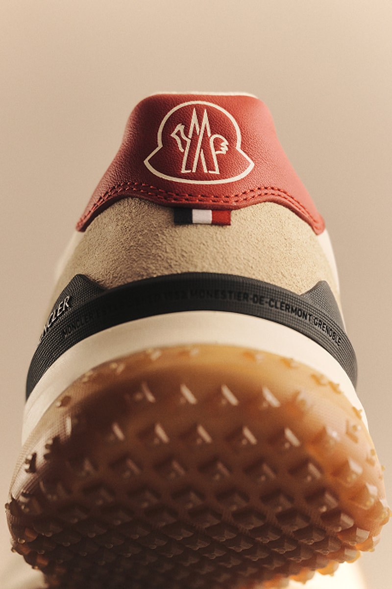 Moncler women's footwear, CityTrek beige and grey sneakers with logo and rubber sole.