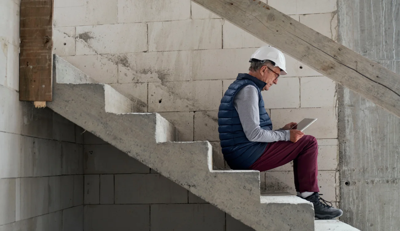 Architect on a building site
