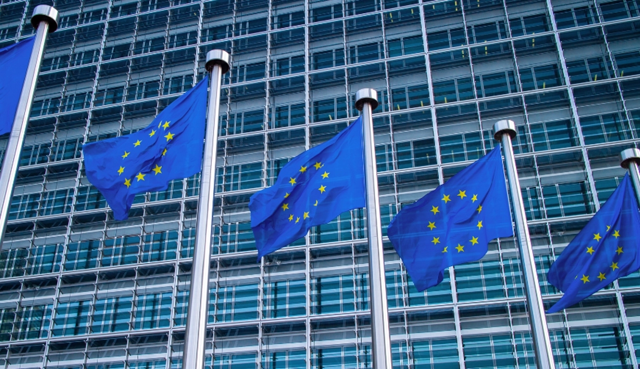 EU Flag flying outside the EU Head quarters