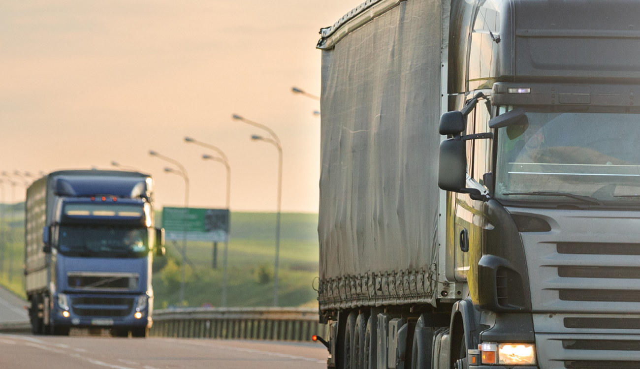 Lorries travelling down the motorway